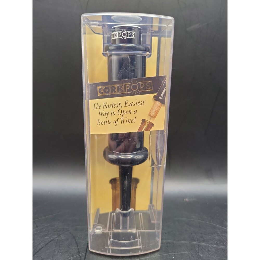 Cork Pops #12237 - Black - Cork Pop Original Wine Bottle Opener - New